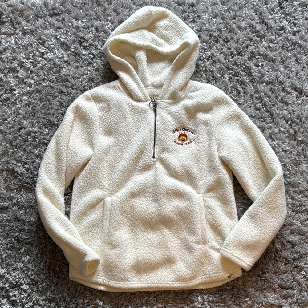 Loyola Chicago Crème Sherpa hoodie NWOT
